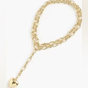 J. Crew Gold Adjustable Chain Heart Necklace NWT